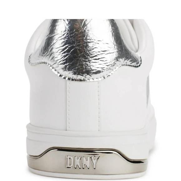 NEW DKNY women's abeni arch lace up sneaker in bright white/silver - Picture 3 of 4